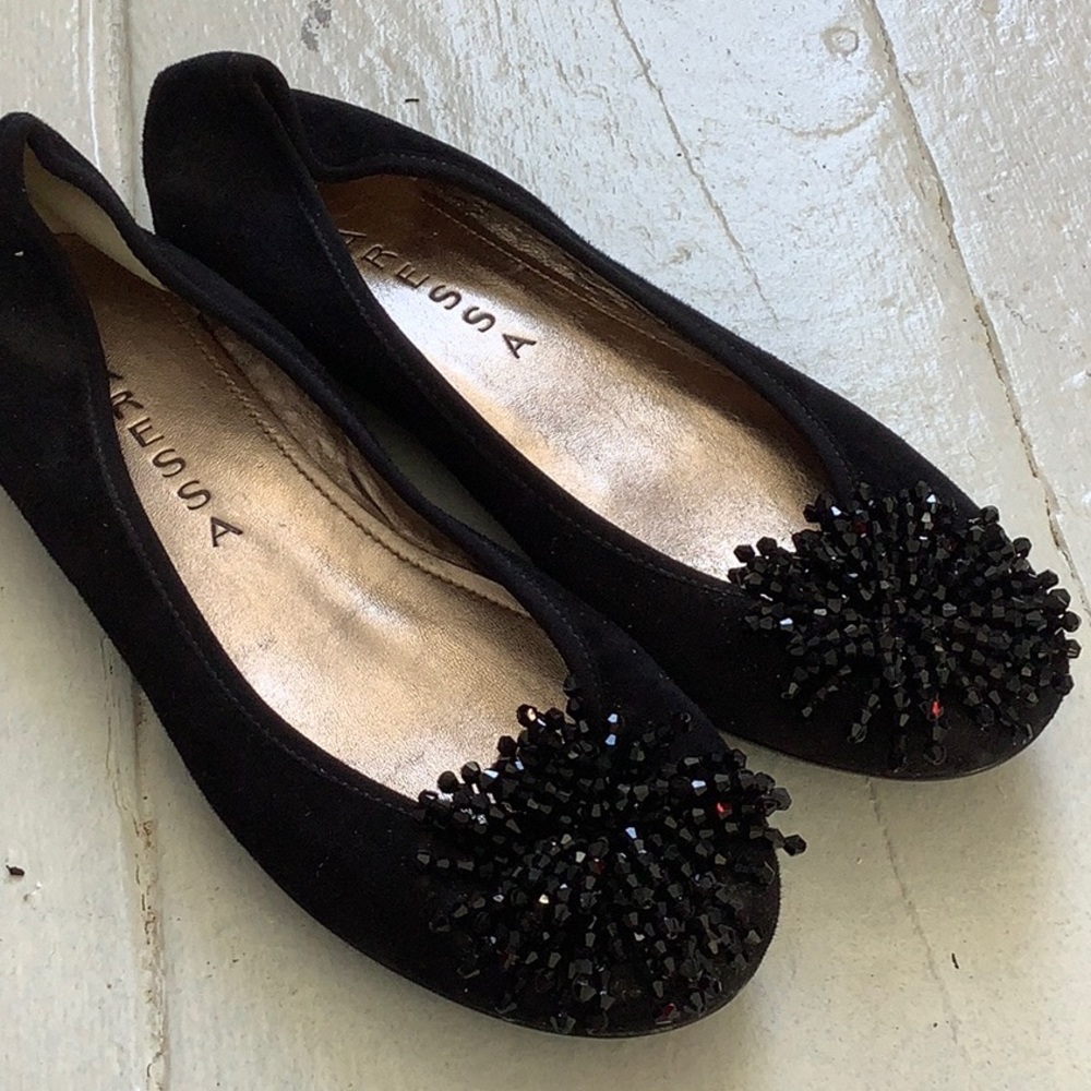 New caressa leather Clifton ballet flats snowflake sparkle